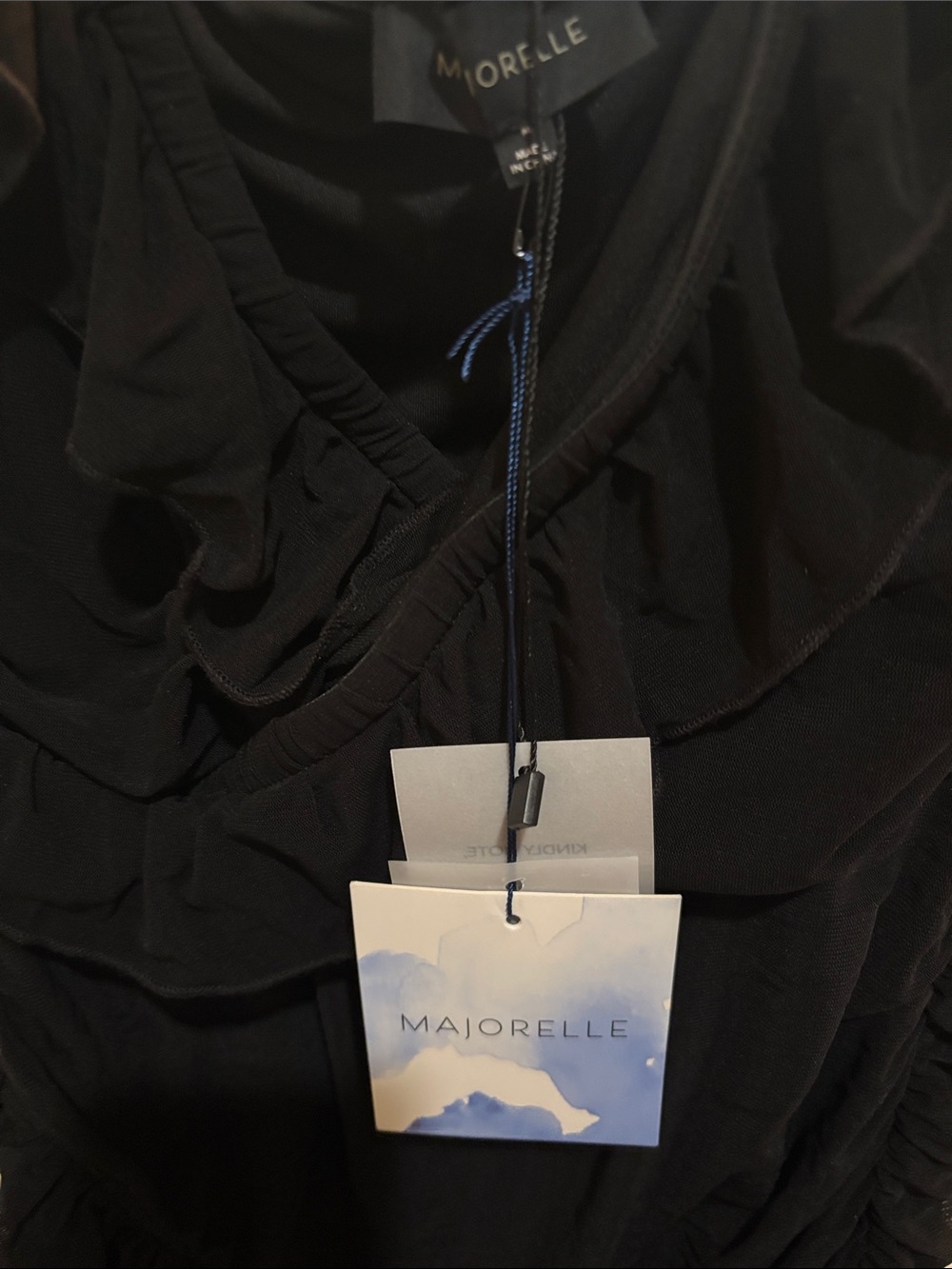 MAJORELLE Black Off-Shoulder Ruffle Mini Dress - Picture 2 of 3